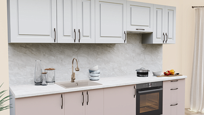 Кухня на заказ Белый софт - Латте